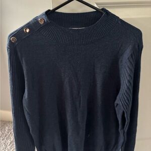 Cleo Navy Ribbed Knit Top